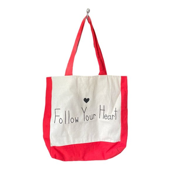 Follow your Heart Tote Bag With Magnet Closure - Picture 1 of 3